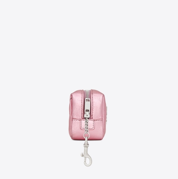 JAMIE CUBE CHARM IN LAMÉ LEATHER COLOR: PINK GOLD - Picture 4 of 4
